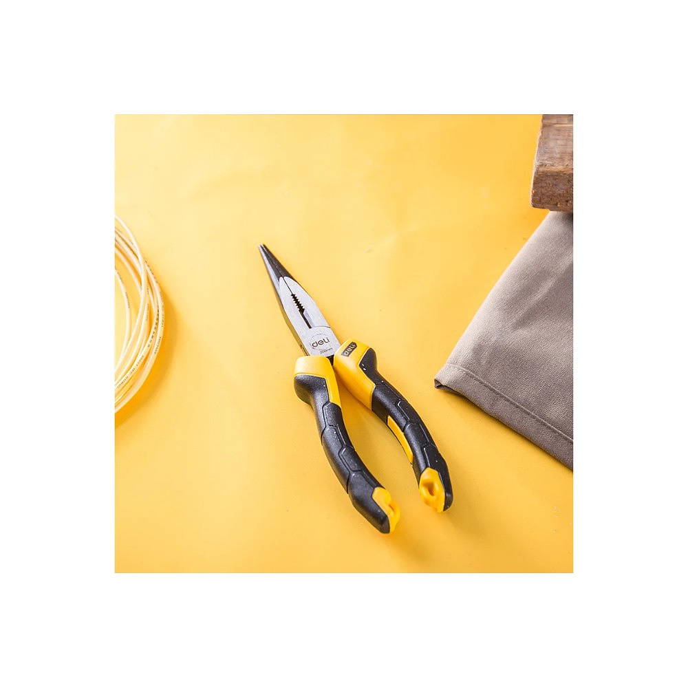 Длинногубцы Deli YS EDL2108Z, 200 мм., желтый, черный - 8