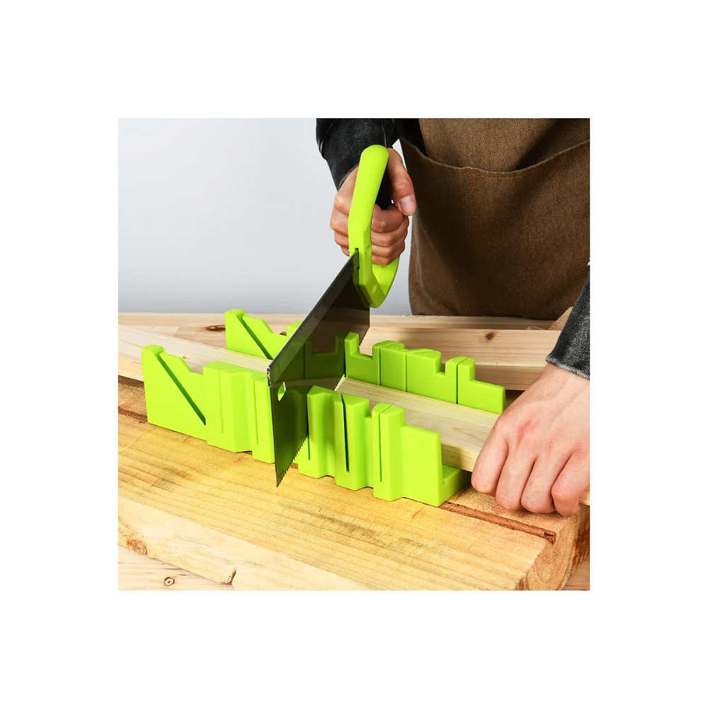 Стусло с ножовкой Deli GS EDL580900, 22.5°/45°/90°, 13 TPI, 300 мм, черный, зеленый - 4