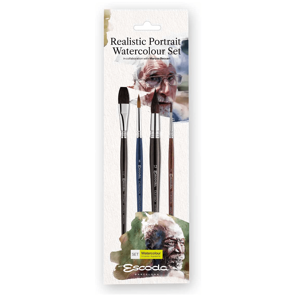 Набор кистей "Escoda. Realistic portrait watercolor set", набор 4 шт