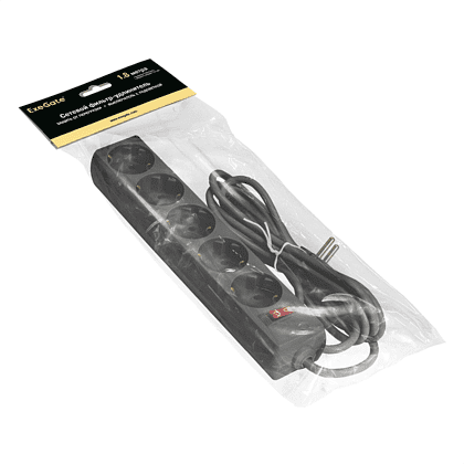Сетевой фильтр ExeGate SP-5-1.8B, EX221175RUS, 5 розеток, 1.8 м, черный - 2