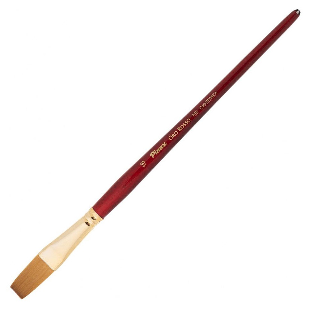 Кисть для рисования "Pinax ORO ROSSO", синтетика, плоская, удлиненная, №16