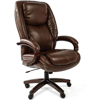 Кресло для руководителя "Chairman 408", кожа, металл, дерево, черный - 3