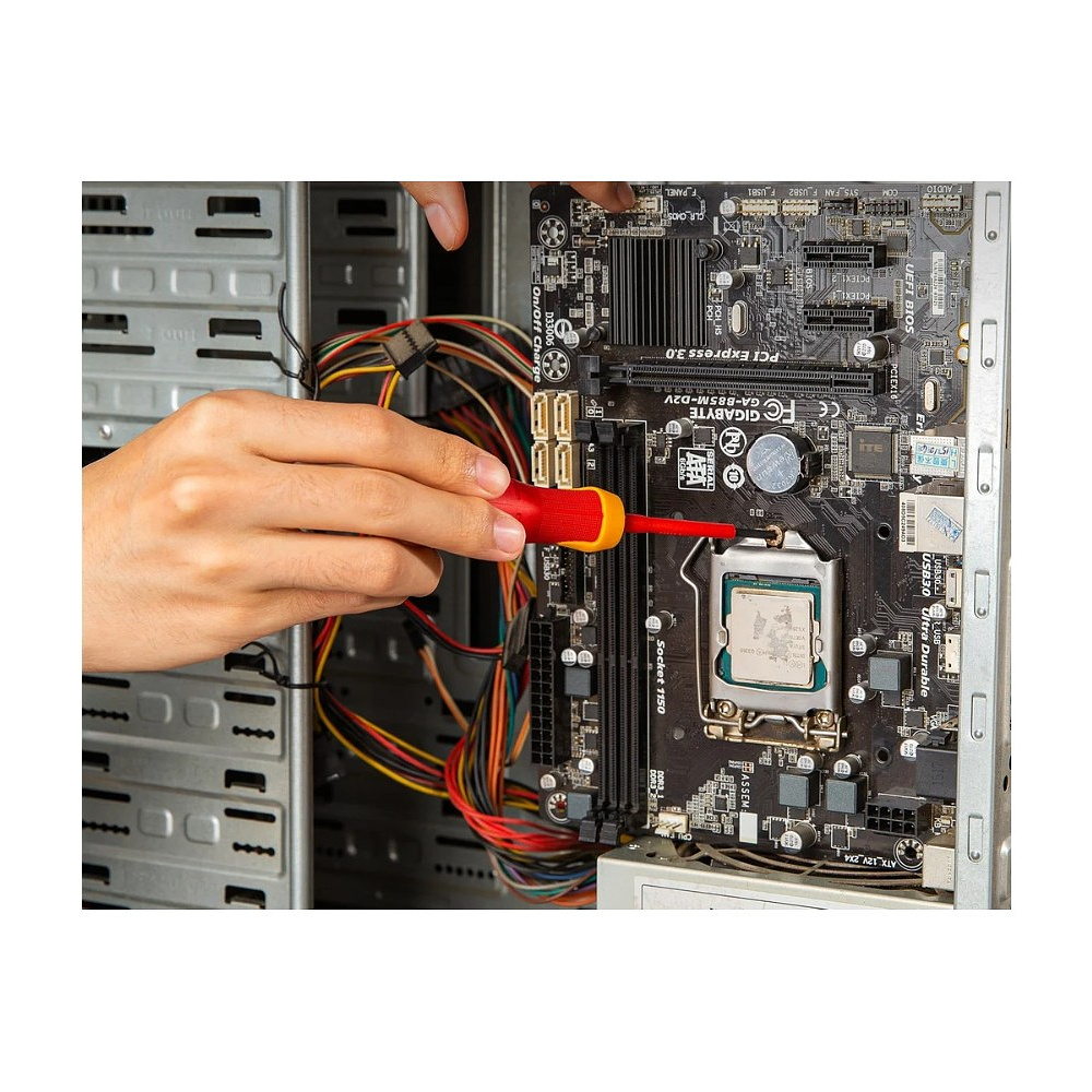 Отвертка диэлектрическая Deli YS EDL513060, PH2х60 мм, желтый, красный - 3