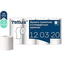 Бумага туалетная Tellus Премиум, T4, 8 рул, 23 м, 2 слоя