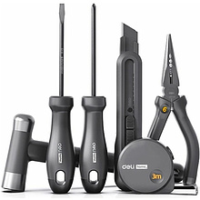 Набор ручного инструмента Deli HS EHT0006, 6 предметов, Soft Touch, черный