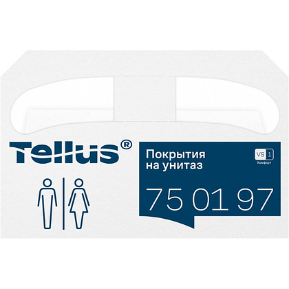 Покрытия бумажные индивидуальные на унитаз Tellus Комфорт, 1/2 сложение, 250 шт/упак, VS1 - 4