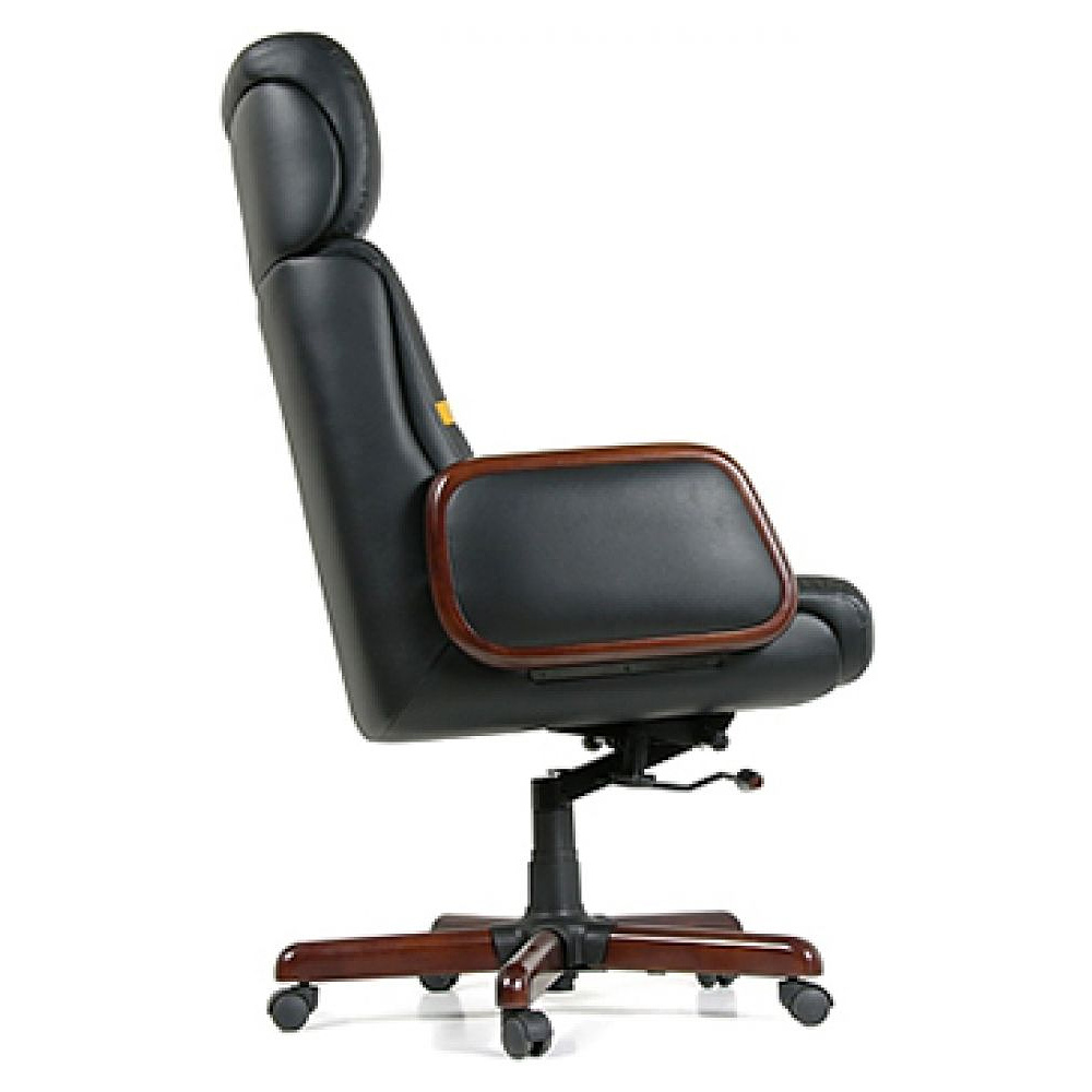 Кресло для руководителя "Chairman 417", кожа, дерево, черный - 3