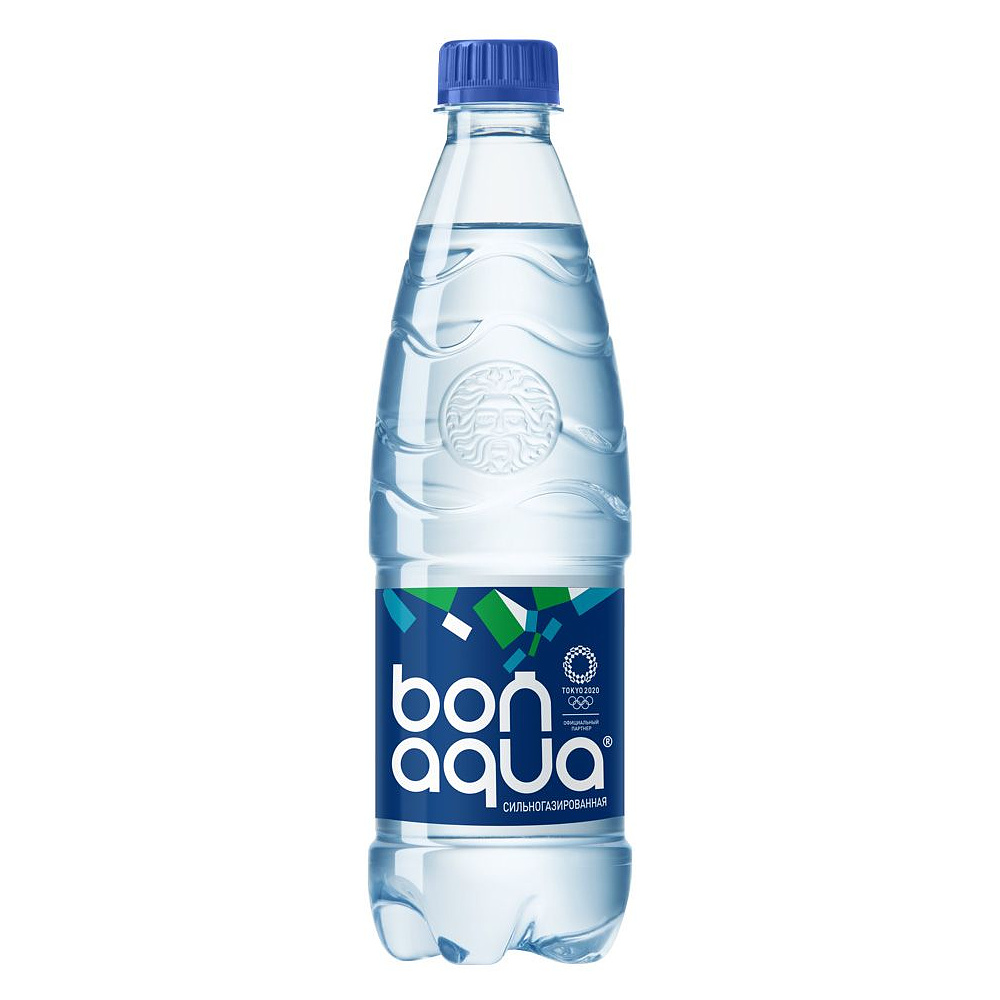 Вода питьевая "Bonaqua", сильногазированная, 0.5 л