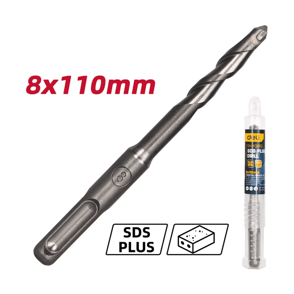 Бур по бетону Deli YS EDH-Y08110, 8 x 110 мм, SDS-PLUS - 2