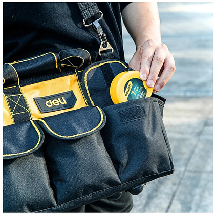 Сумка для инструментов Deli YS EDL430116, 360х180х250 мм, ткань Oxford, черный, желтый - 11