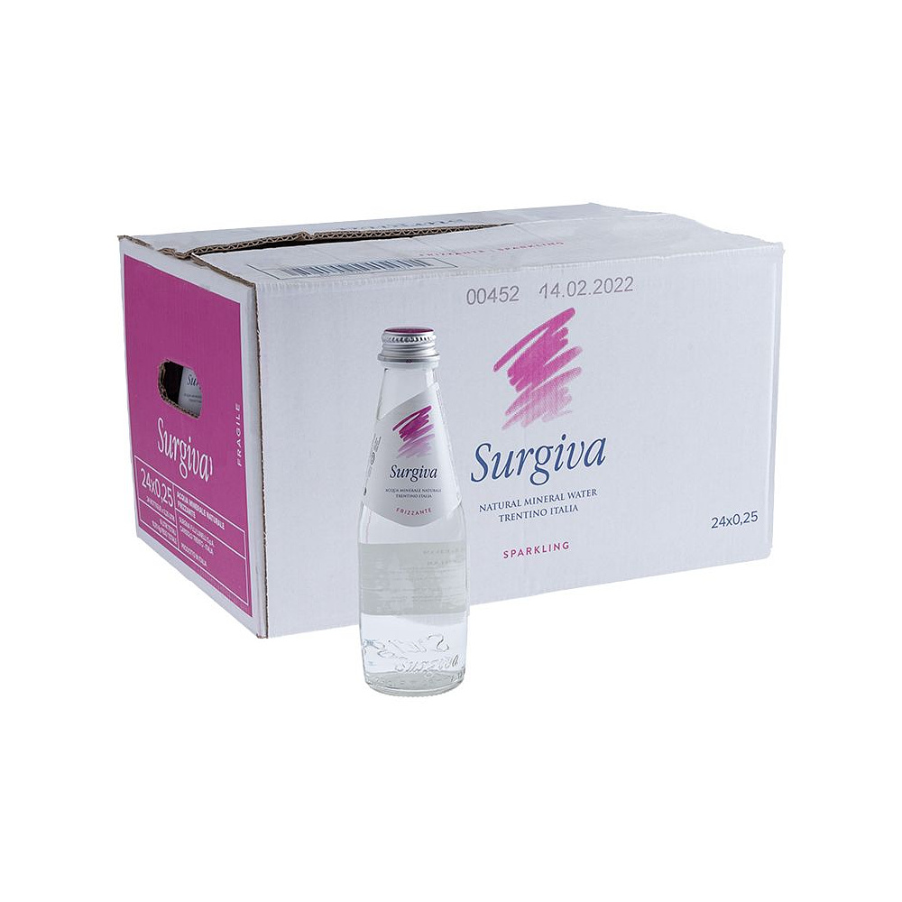 Вода минеральная природная питьевая «Surgiva», 0.25 л., газированная, 24 бут/упак - 2