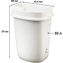 Корзина Luscan Prof Etalon для мусора, с крышкой, 32 л, белый