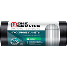 Мешки для мусора "One Service", 7 мкм, 60 л, 50 шт/рулон