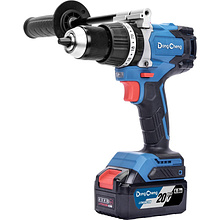 Дрель-шуруповерт "DongCheng" аккумулятор, ударная бесщеточная 20В, 850Вт, 120Нм, аккум. 4.0Ач*2, з/у 4А, тип EM