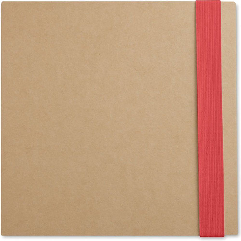 Блокнот с бумагой для заметок "Quincy", А5, 100 листов, нелинованный, коричневый, красный - 2