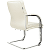 Кресло на полозьях "Бюрократ T-9927SL-LOW-V", натуральная кожа, слоновая кость, металл хром - 3