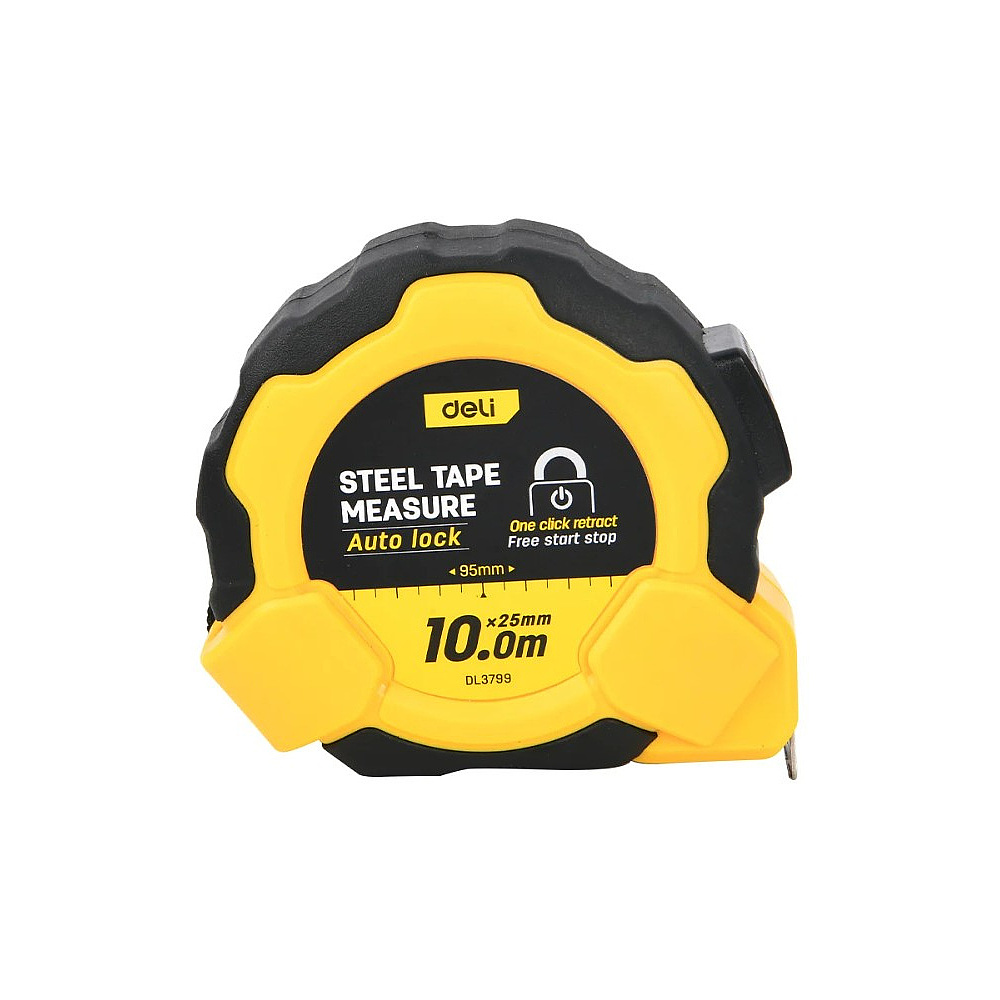 Рулетка Deli YS EDL3799, 10 м х 25 мм, желтый, черный