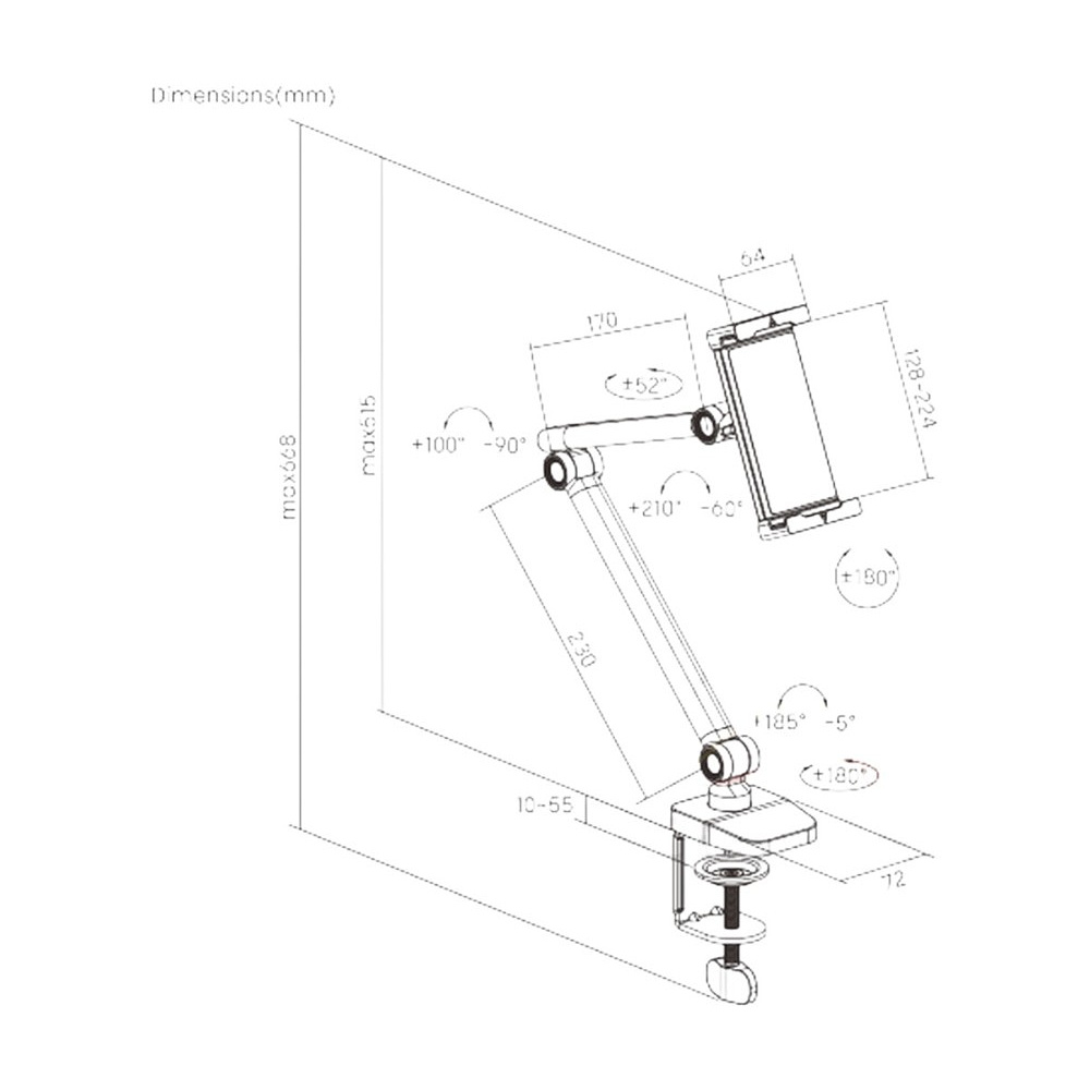 Крепление для планшета (смартфона) Tablet Clamp, белый матовый - 10