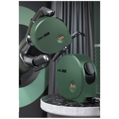 Рулетка Deli HS HT8316L, 3 м х 6 мм, Soft Touch, зеленый - 5