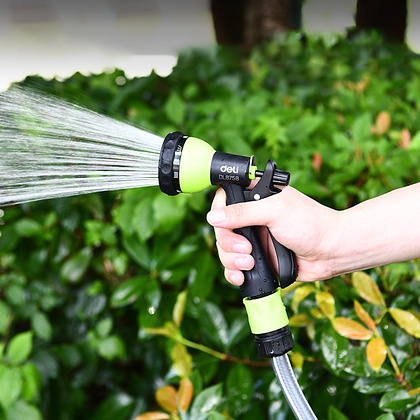 Пистолет-распылитель Deli GS EDL8758, 7 функций, быстросъем, фиксатор курка, черный, зеленый - 5