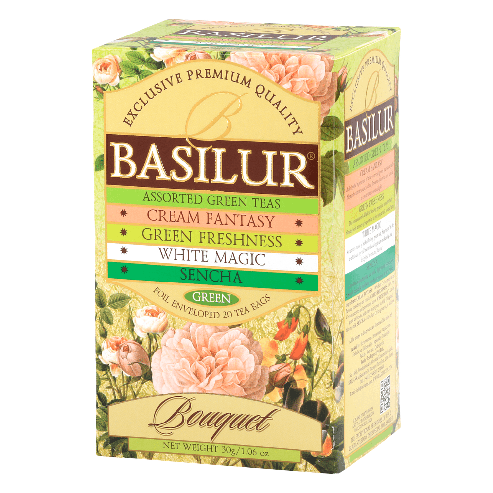 Чай Basilur "Букет", 25 пакетиков x 1.5 гр, зеленый, ассорти