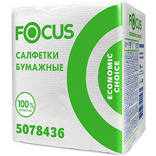 Салфетки бумажные Focus Eco, 24х20см, 1 слой, белый, 100 листов