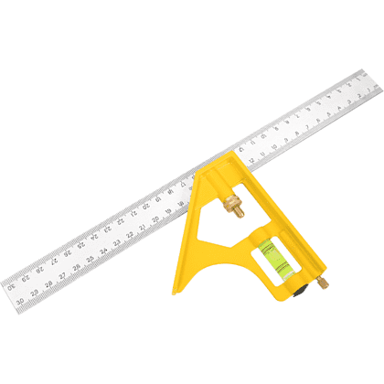 Строительная линейка Deli YS DL7300, с угольником и уровнем, 300 мм