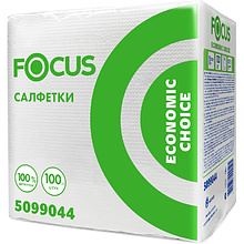 Салфетки бумажные Focus Eco, 24х24см, 1 слой, белый, 100 листов