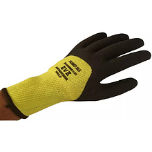 Перчатки полиэстеровые BVB, с латексным покрытием, салатовый, черный
