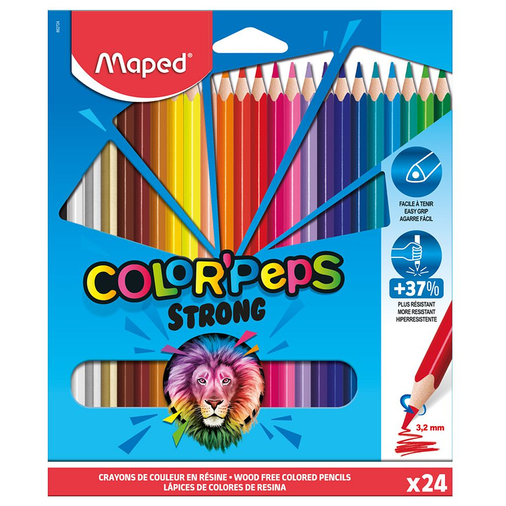 Цветные карандаши Maped "Color Peps Strong", 24 цвета, -30%