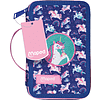 Пенал "Unicorn", 2 отделения, с наполнением, розовый, фиолетовый - 2