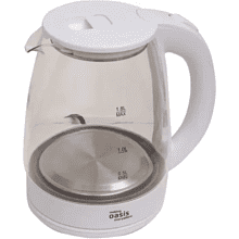 Электрочайник Oasis K-8GW, пластик, стекло, белый