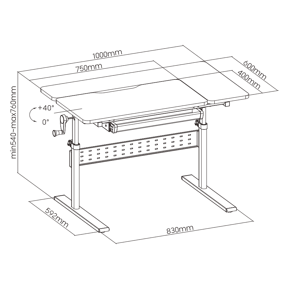 Комплект Ergosmart ученический Smart 100: парта E603 GREY, полка к парте E611 WHITE, накладка  на стол Е511 - 10