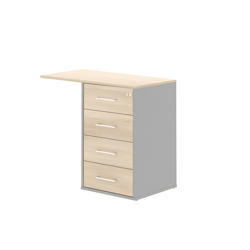 Коллекция Титан Тумба приставная ТН524Т/1_ЗМ+ТН520БК-22, 700х443х742, с замком и топом