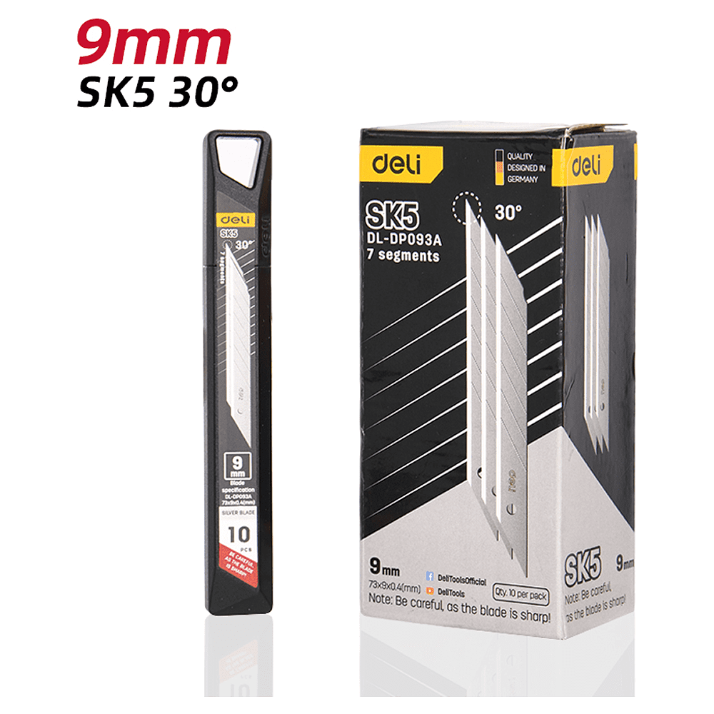 Лезвия для малого ножа "Deli SK5", 9 мм, 10 штук - 2