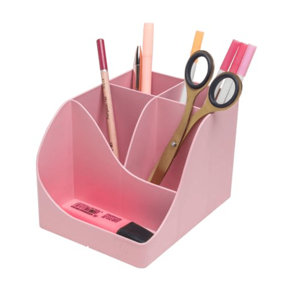 Подставка для ручек "Autentik", пластик, 5 делений, конфетно-розовый