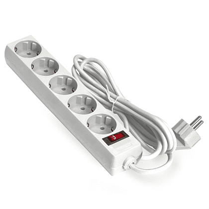 Сетевой фильтр ExeGate SP-5-3W, EX221187RUS, 5 розеток, 3 м, белый