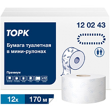 Бумага туалетная в мини рулоне "Торк Premium Т2", 2 слоя, 170 м (120243-03)