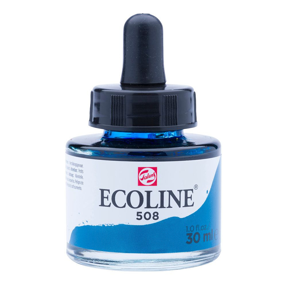 Жидкая акварель "ECOLINE", 508 прусский синий, 30 мл