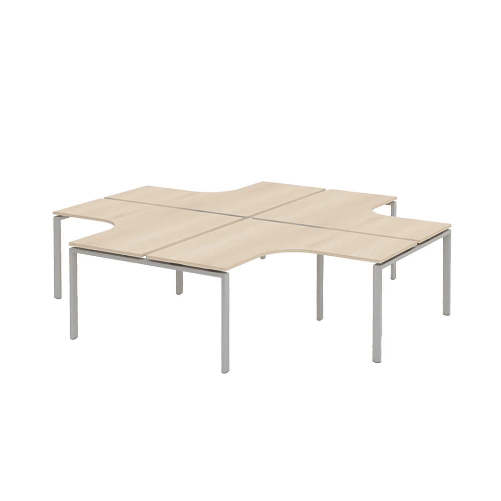 Коллекция Титан Станция рабочая на 4 рабочих места ТНУ314-4-ТР+ТНУ313К-4-22, 2800х2650х742