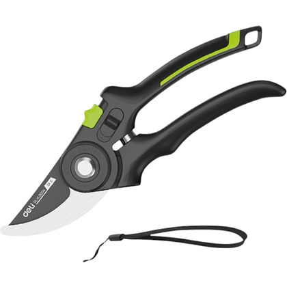 Секатор садовый Deli GS EDL-YL0004, 216 мм, SK5, черный