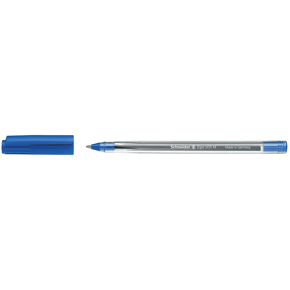 Ручка шариковая "Tops M", 0.5 мм, прозрачный, стерж. синий - 5