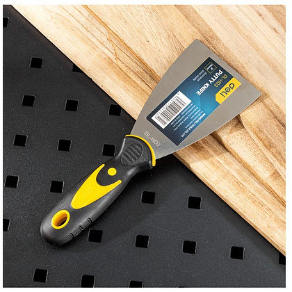 Шпатель нержавеющий Deli YS EDL-HD3, 75 мм, ручка 2K, черный, желтый - 4