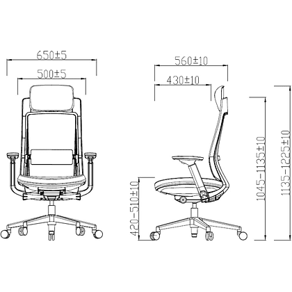 Кресло для руководителя SitZone E-VL002A, сетка, ткань, пластик, черный, -30% - 6