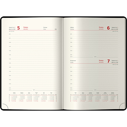 Ежедневник датированный "xGold" на 2024 год, А5, 368 страниц, коричневый - 3