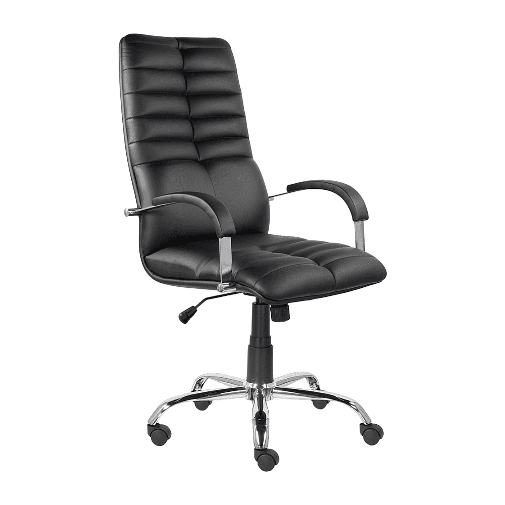 Кресло для руководителя "UTFC Гелакси В", хром, натуральная кожа 