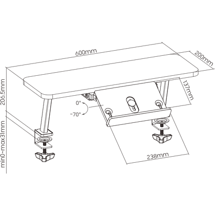 Полка Ergosmart E611 WHITE, 600х214х295 мм, белый - 8