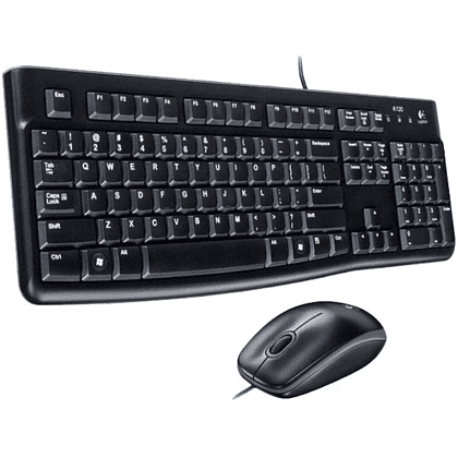 Комплект клавиатура и мышь Logitech "MK120", набор, черный