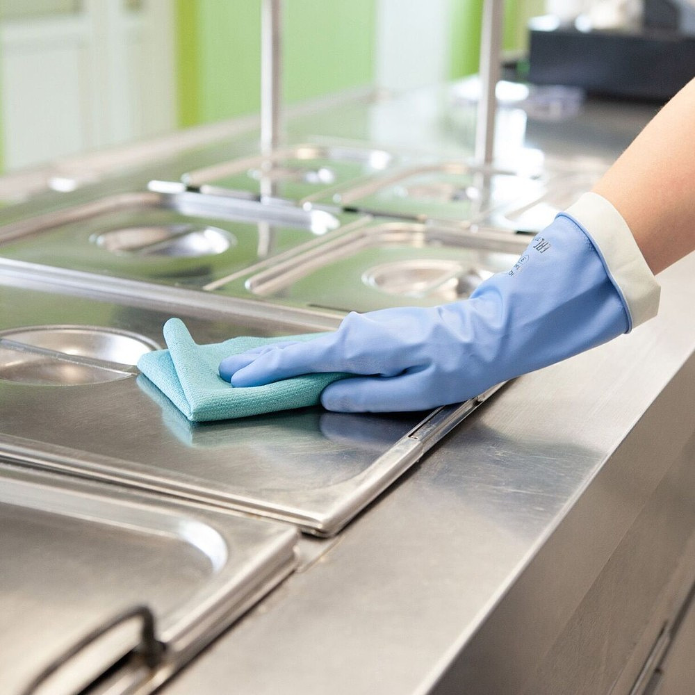 Перчатки латексные HQ Profiline, р-р M, с х/б покрытием, синий - 15