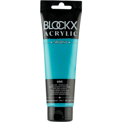 Краски акриловые "Blockx", 695 жемчужный бирюзовый, 120 мл